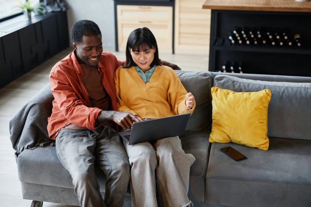 Couple on Couch at Home